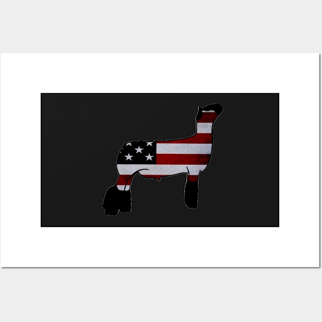 American Flag Market Wether Lamb Silhouette 2 - NOT FOR RESALE WITHOUT PERMISSION Wall Art by l-oh